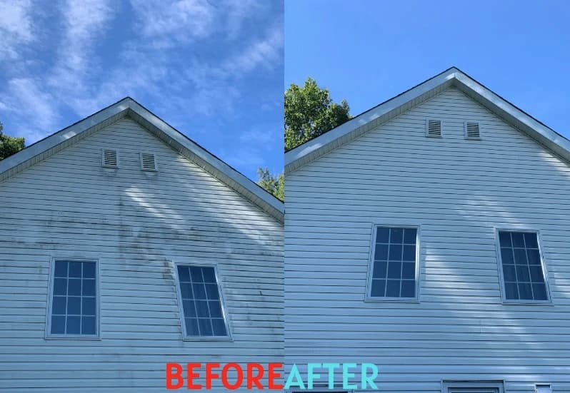 Brecksville Power Washing professional performing house washing service in Brecksville