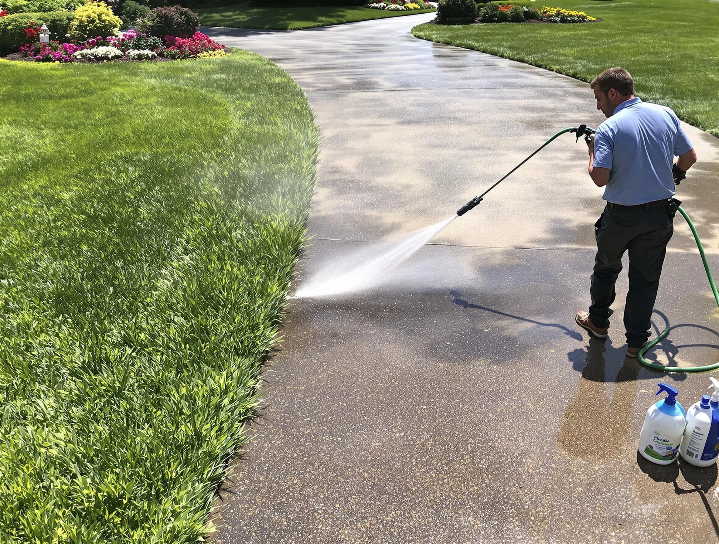 Before and after pressure washing by Brecksville Power Washing in Brecksville